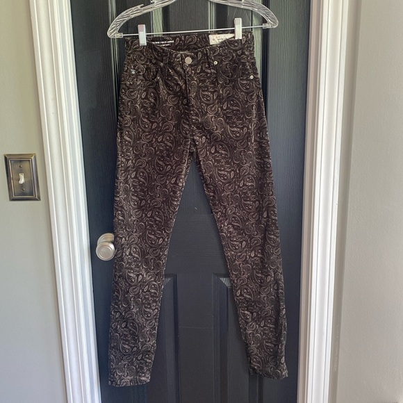 Anthropologie AG Velvet Paisley High Rise Skinny Jeans-Size 26 - Picture 3 of 10